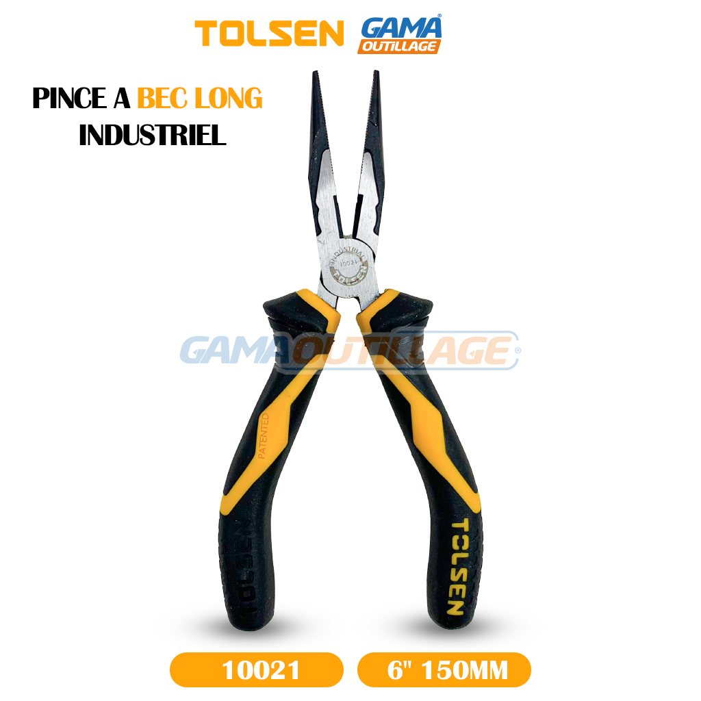 10021-GAMAOUTILLAGE-CNC PINCE A BEC LONG 6" INDUSTRIEL TOLSEN
