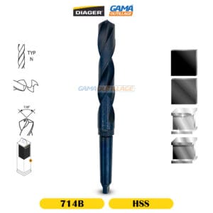 MECHE CONIQUE HSS NOIR DIAGER