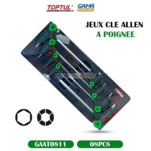 JEUX CLE ALLEN A POIGNEE 08PCS TOPTUL