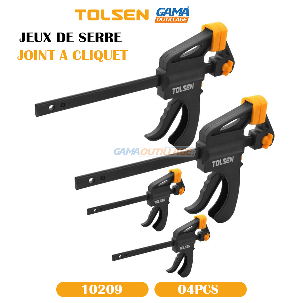 10209-GAMAOUTILLAGE-CNC JEUX DE SERRE JOINT A CLIQUET 04PCS TOLSEN