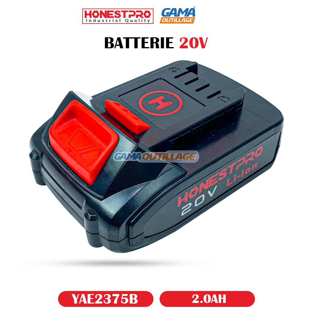 YAE2375B-GAMAOUTILLAGE-CNC BATTERIE 20V 2.0AH HONESTPRO