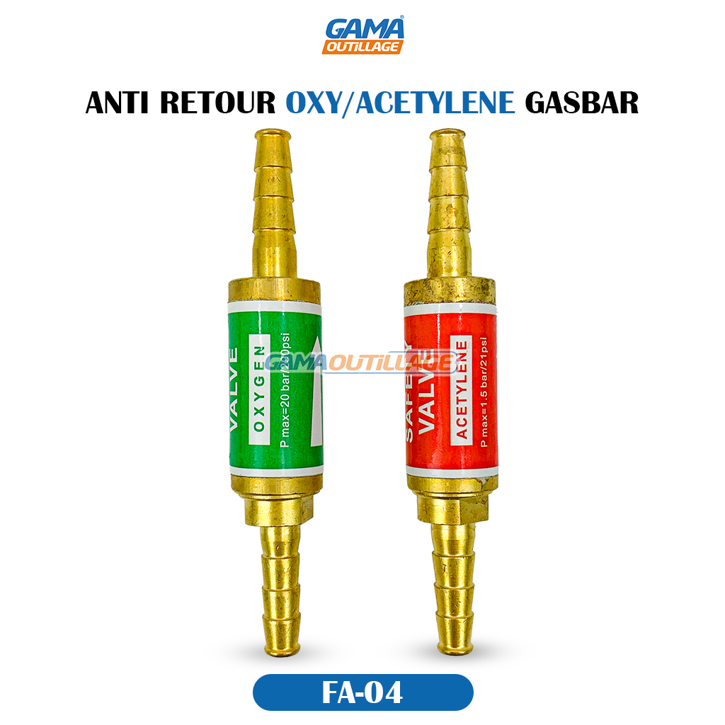 FA-04-GAMAOUTIILAGE-CNC ANTI RETOUR OXY/ACETYLENE GASBAR