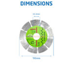 Disque diamant 110 mm, dimensions
