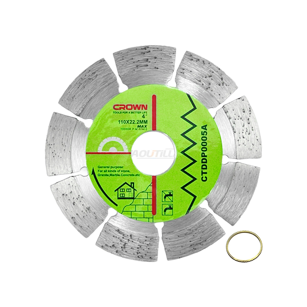PRINCIPALE GAMA OUTILLAGE Disque diamant 110 mm CROWN, vue de face