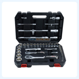 Caisse à douille 1/2 et 1/4 Crown 44 pièces CPHSW-XB44 avec douilles, cliquets et accessoires dans mallette robuste